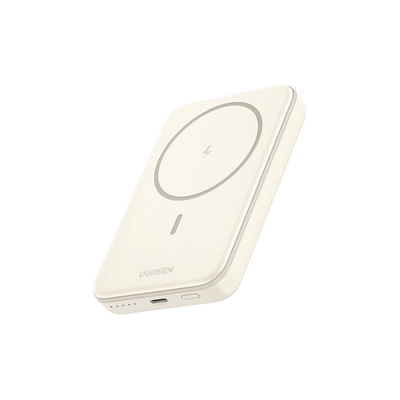 [25208B] Power Bank MagSafe de 10000mAh | 20W | Carga Inalámbrica y por Cable USB-C | Sistema de Protección Inteligente | Tecnología de Carga Rápida | Ultra Delgado | Ultra ligero | Compatible con iPhone 15/14/13/12 | Color Beige.