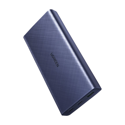 [80304] Batería Portátil para Dispositivos USB / 20000mAh / PD45W / Carga Rápida para Entrada y Salida / Dual Tipo-C Hembra + USB-A hembra / Celdas de batería ATL / Color Azul
