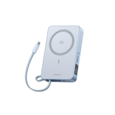 [65958B] Powerbank  Magnético Inalámbrico / 10000 mAh 36 Wh / 30W USB-C PD3.0/PPS/UFCS + Cable Integrado 60W / Carga Inalámbrica 25W Qi2.2 MPP / Magnético 8N / Pantalla LED / 254 g