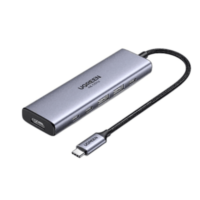 [35999] Hub USB-C 6 en 1 / HDMI 4K@60Hz / 2x USB-A 3.2 Gen 2 (10 Gbps) / 2x USB-C 3.2 (10 Gbps) / PD 100W / Compatibilidad Universal / Driver-Free / Aluminio