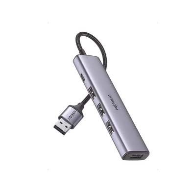 [20805] Convertidor USB-A 3.0 a 4 Puertos USB-A 3.0 / 5 Gbps Transferencia / Alimentación por USB-C / Compatibilidad Multiplataforma / Protección Cortocircuito y Sobrecorriente