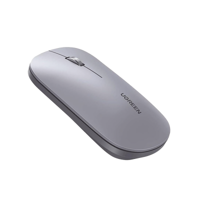 [90373] Mouse inalámbrico 2.4 GHz | Ultra Delgado y Silencioso | DPI 1000/1600/2000/4000 (Ajustable) | Alcance 10m | Scroll de Aluminio | Adaptable a diferentes superficies | Diseño suave al tacto | Contiene Receptor USB | Color Gris.