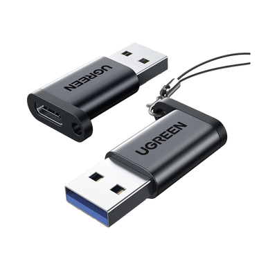 [35000] Adaptador USB 3.1 Tipo C a USB-A 3.0 |Carga y Sincronización de Datos | Admite Corriente de 3A | Transferencia de hasta 5 Gbps | Amplia Compatibilidad | Chip VL160 | Caja de Aluminio | Color Negro.