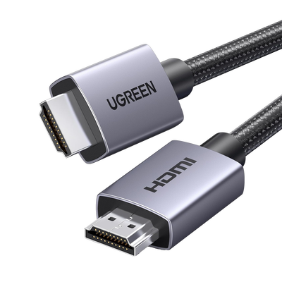[25297] Cable HDMI 2.0 de Nylon Trenzado | 1 m | 4K@60Hz | ARC | Dolby ATMOS | True HD | DTS HD | HDR | 3D Inversivo  | 3 modos de Visualización | 3 Capas de Protección + 4 de Blindaje | Niquelado | Carcasa de Aluminio.