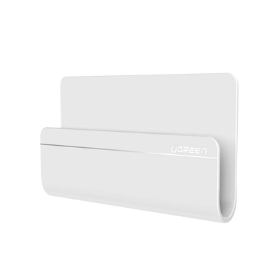 [30394] Soporte de Pared Adhesivo para Teléfono / Diseño de Montaje en Pared / Protección De Silicona Antideslizante / Anti Arañazos / Adhesivo 3M / Soporta Dispositivos 165*81*26.5 mm. / Caja De ABS / Color Blanco