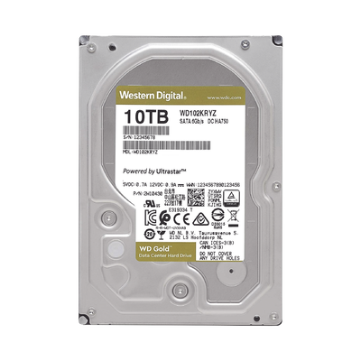 [WD102KRYZ] Disco Duro Gold de 10 TB / 7200 RPM / Optimizado para NAS, RAID, Data Center y NVRs de Gran Capacidad / Uso 24-7 / Proteccion Antivibración / 5 Años de Garantia / HelioSeal