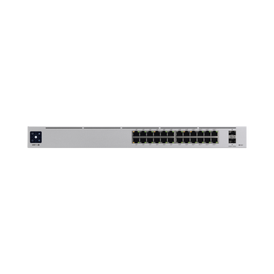 [USW-PRO-24-POE] UniFi Switch USW-Pro-24-POE Gen2, con funciones capa 3, de 24 puertos PoE 802.3at/bt + 2 puertos 1/10G SFP+, 400W, pantalla informativa
