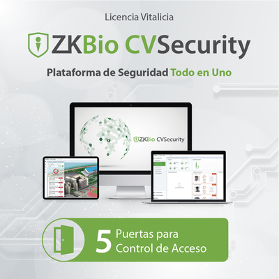[ZKCVACP5] Licencia ZKBio CVSecurity / 5 Puertas / Vitalicia / Compatible InBioPro InBio APX / Green Label