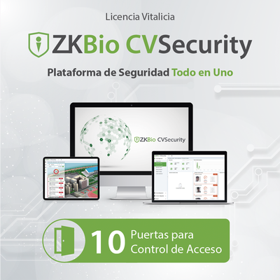 [ZKCVACP10] Licencia para ZKBio CVsecurity permite gestionar hasta 10 puertas para control de acceso