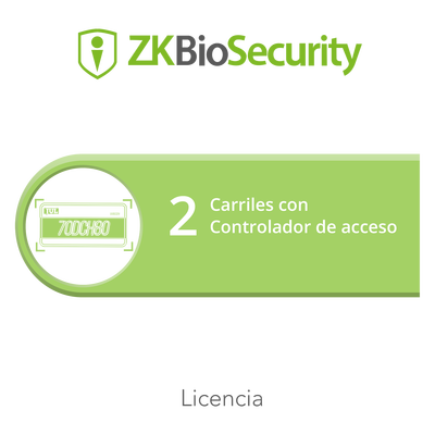 [ZK-BS-PARK-AC-2] Licencia para ZKBiosecurity para modulo de estacionamiento de 2 carriles utilizando controlador de acceso