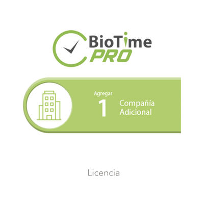 [ZKBTP1COM] Software de Gestión Centralizada de Asistencia BIOTIMEPRO Licencia para agregar 1 compañía adicional