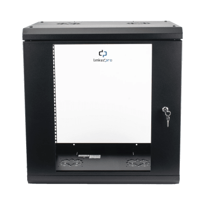 [SR1912LH3GA] Gabinete de Pared con Puerta de Cristal Templado, 455mm de Profundidad, 12U Rack de 19'', Acero Reforzado