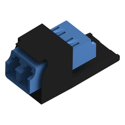 [CMDSLCZBL] Módulo Acoplador LC Duplex, para Fibra Óptica Monomodo OS1/OS2, Tipo Mini-Com, Color Negro