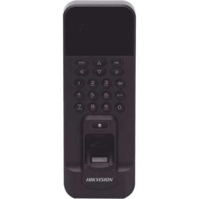 [DS-K1T804B-EF] Biométrico WiFi de Acceso y Asistencia Compatible con APP Hik-Connect (P2P) / Lectura de Huella y Tarjetas EM / TCP/IP / 150,000 Eventos / Relevador para Chapa y Reportes de Asistencia