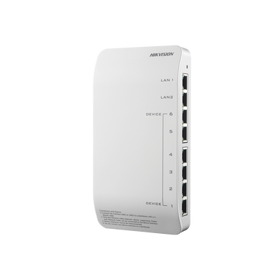 [DS-KAD606-N] Distribuidor PoE (propietario) de Audio y Vídeo / Soporta Hasta 6 dispositivos / Compatible con Frente de Calle y Monitor IP HIKVISION