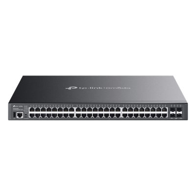 [SG5452XMPP] Switch Lite L3 Gestionable Apilable / 48 Puertos Gigabit PoE++ / 4 Slots 10G SFP+ / Presupuesto PoE 770W / Fast PoE y Perpetual PoE / Apilamiento Físico de 4 Unidades / L3: RIP, OSPF, VRRP / Gestión Cloud Omada SDN