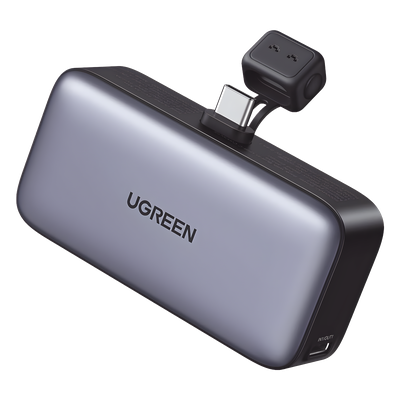 [35338B] Power Bank 5000mAh | Conector USB-C Incorporado | 22.5W  | Carga Rápida | Soporte Integrado | Pantalla Led | Compacto  y Portatil | Compatible con iPhone 16 15 iPad Pro Galaxy Pixel..