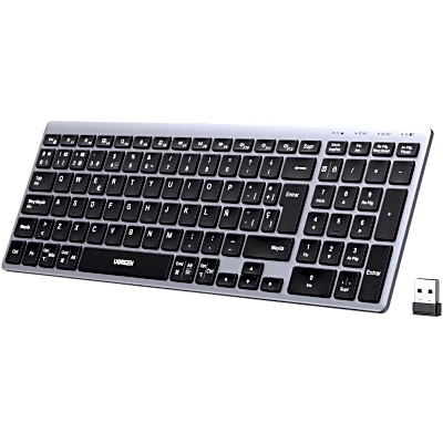 [75163SP] Teclado Inalámbrico Multimodo / Bluetooth + 2.4 GHz / Batería Recargable 500 mAh / 3 Dispositivos Simultáneos / Recorrido de Tecla 1.8 mm / Carga USB-C / Alcance 10 m (33 ft) / Windows macOS Linux ChromeOS Android