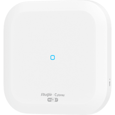[RG-CAP72-I] Access Point Indoor Wi-Fi 7 / Doble Radio 2.4 GHz y 5 GHz / 4 Flujos Espaciales / Tasa Pico 3.57 Gbps / 1 Puerto 2.5GBASE-T / 1 Puerto SFP 2.5G / Alimentación PoE+ y DC 54V / Montaje Pared y Techo / IP41 / Modos Fat, Fit y Cloud / Línea Cybrey
