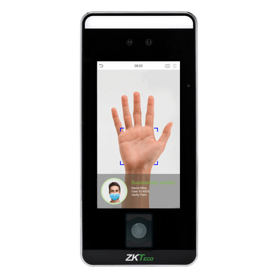 [SPEEDFACEV5LQR] Terminal Biométrico de Reconocimiento Facial / QR Code / Palm Vein / Detección de Mascarillas / Touchless / 5" Touch Screen / 6000 Plantillas Faciales / 3000 Plantillas Palma / WiFi Opcional
