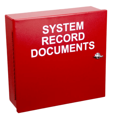 [EM1212DOC] Caja Metálica Roja Serie | Documentos De Registro Del Sistema | Con Cerradura De Botón | 12x12x4
