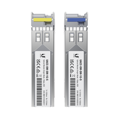 [UACC-OM-SM-1G-S-2] UFiber Módulo SFP, transceptor MiniGibic MonoModo 1.25 Gbps, distancia 3km, Simplex, un conector LC, incluye 2 tranceptores