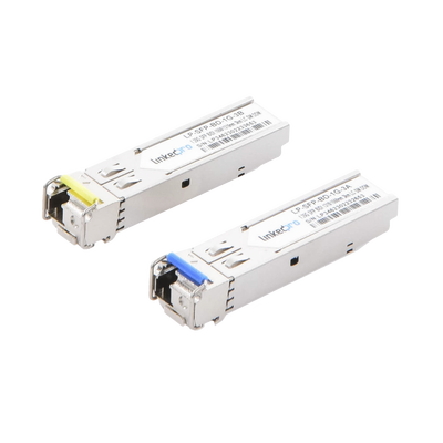[LP-SFP-BD-1G-3] Transceptores Ópticos Bidireccionales SFP (Mini-Gbic) / Monomodo 1310 & 1550 nm / 1.25 Gbps / 1000BASE-BX / Conector LC/UPC Simplex / DDM / Hasta 3 km / 2 Piezas 