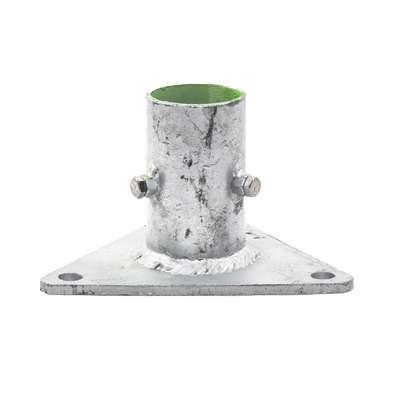 [SLM-BA-5G] Base Triangular para Mástil de 1" a 2" con Opresores. Galvanizado por Inmersión en Caliente.