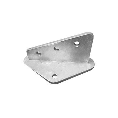 [SLM-ANG-2G] Ancla Aleta de 3 Orificios con 2 Puntos de Fijación. Uso en Fijación de mástiles. Galvanizado por Inmersión en Caliente.