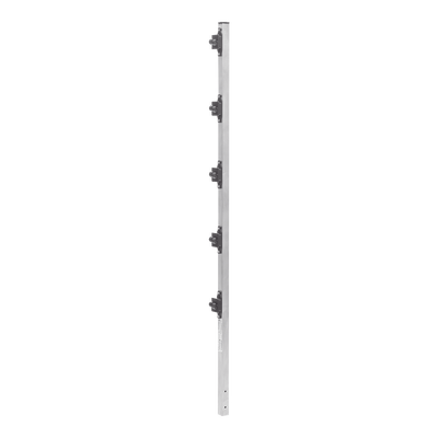 [SYS-POST-2] Poste de Paso de 1.2m para Cerca Electrificada de PTR Cuadrado de Aluminio de 1" de lado con 5 Aisladores Instalados.