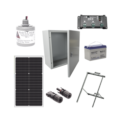 [PL12K] Kit Solar de 12 Vcc para alimentar energizador de cerca electrificada. Instalación de panel en poste. 