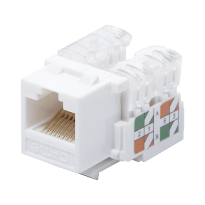 [LP-KJ-601-WH] Módulo Jack Keystone Cat6 con terminación 110 (Punchdown) para faceplate - Color Blanco