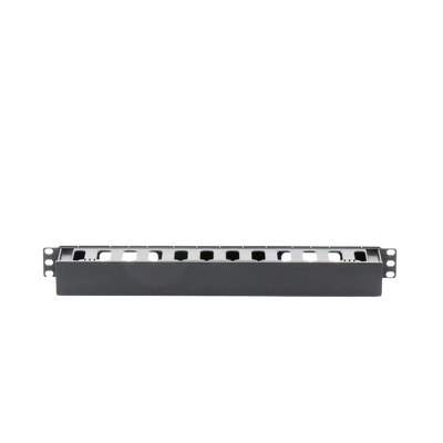 [LP-ORG-01] Organizador de Cables Horizontal de 1U para Rack de 19", Fabricado en Polímero Resistente a Deformaciones y Rayones