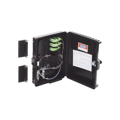 [LP-FAT08] Cierre de Empalme para 24 fusiones de fibra óptica, Interior/Exterior, con 8 acopladores SC/APC y splitter 1x8 SC/APC Incluido, IP65
